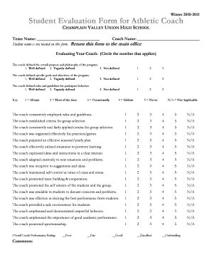 Printable Coach Evaluation Form